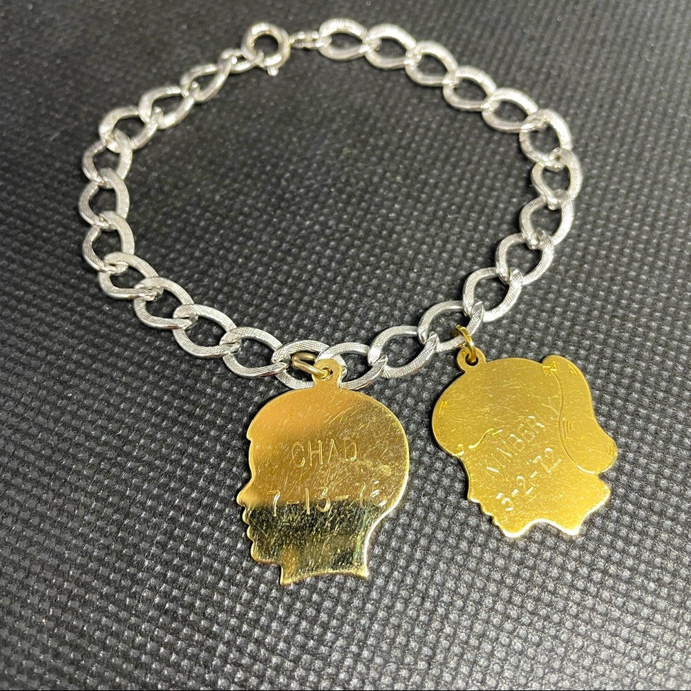 Boy & Girl silhouette 1/20 12kt GF bracelet